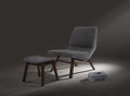 Whitney Modern Grey & Walnut Accent Chair &