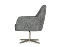 Divani Casa Elvin Modern Dark Grey Fabric Swivel