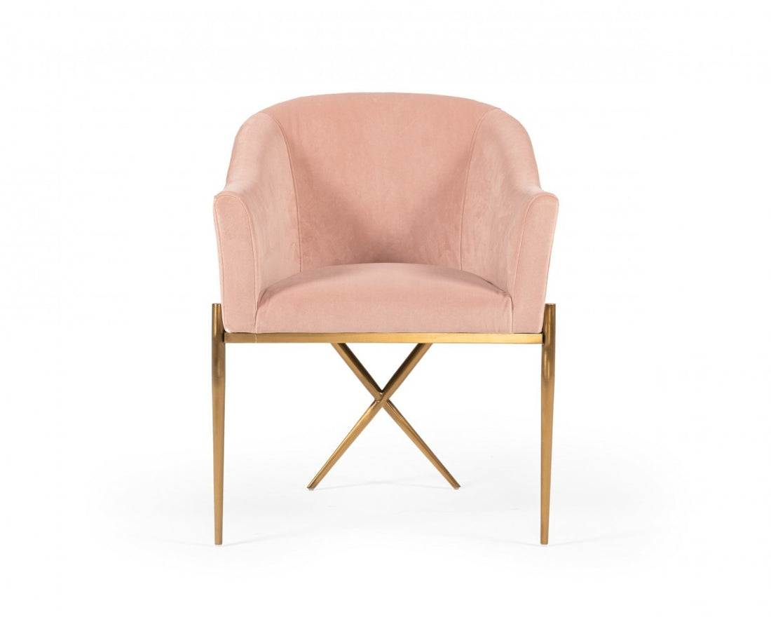 Mancos Modern Pink Velvet Accent Chair