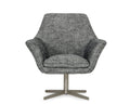 Divani Casa Elvin Modern Dark Grey Fabric Swivel