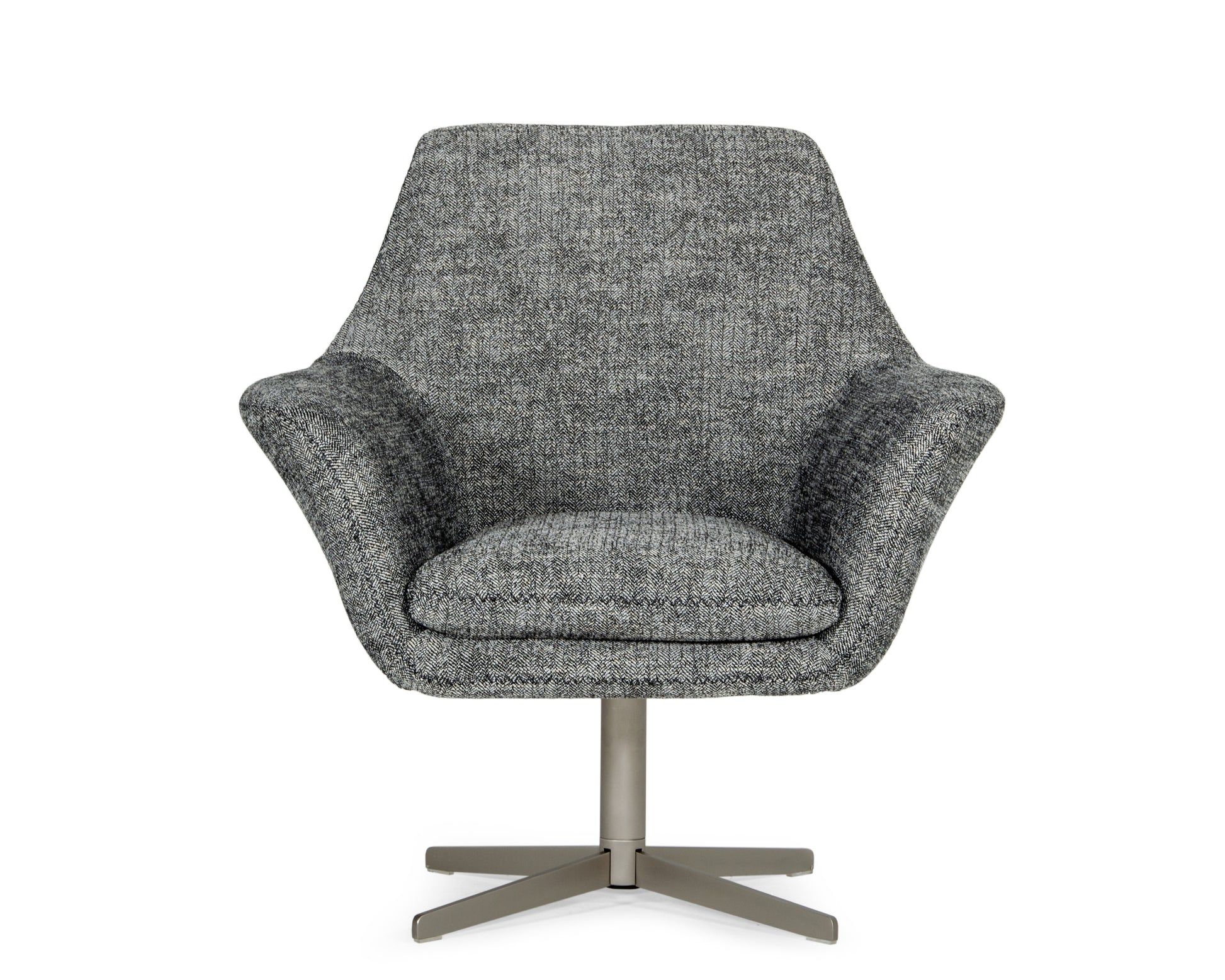 Divani Casa Elvin Modern Dark Grey Fabric Swivel