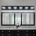 LED Modern Black Vanity Lights, 6 Lights Acrylic Matte black-acrylic