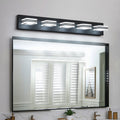 LED Modern Black Vanity Lights, 5 Lights Acrylic Matte black-acrylic