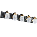 Vanity Lights With 5 LED Bulbs For Bathroom Lighting black-glass