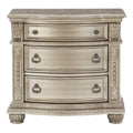 Silver Finish European Design 1pc Nightstand w