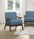 Modern Home Furniture Blue Fabric Upholstered 1pc blue-primary living space-retro-solid wood