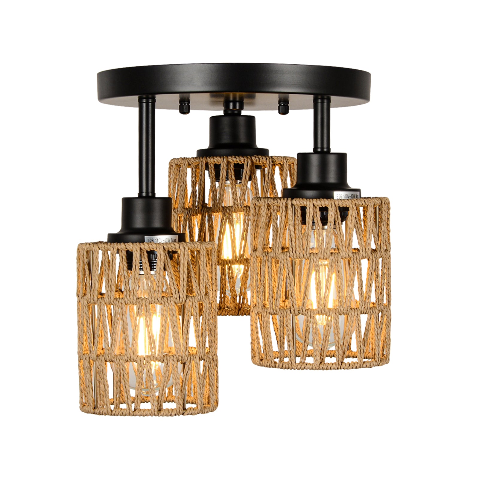 3 Lights Boho Flush Mount Light