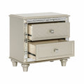 Glamorous Style Bedroom Furniture 1pc Nightstand of 2x champagne-2 drawers-bedroom-glam-modern-wood