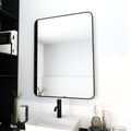 24 x 32 Inch Bathroom Mirror Black Aluminum Frame black-glass