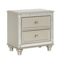 Glamorous Style Bedroom Furniture 1pc Nightstand of 2x champagne-2 drawers-bedroom-glam-modern-wood