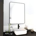 24 x 32 Inch Bathroom Mirror Black Aluminum Frame black-glass