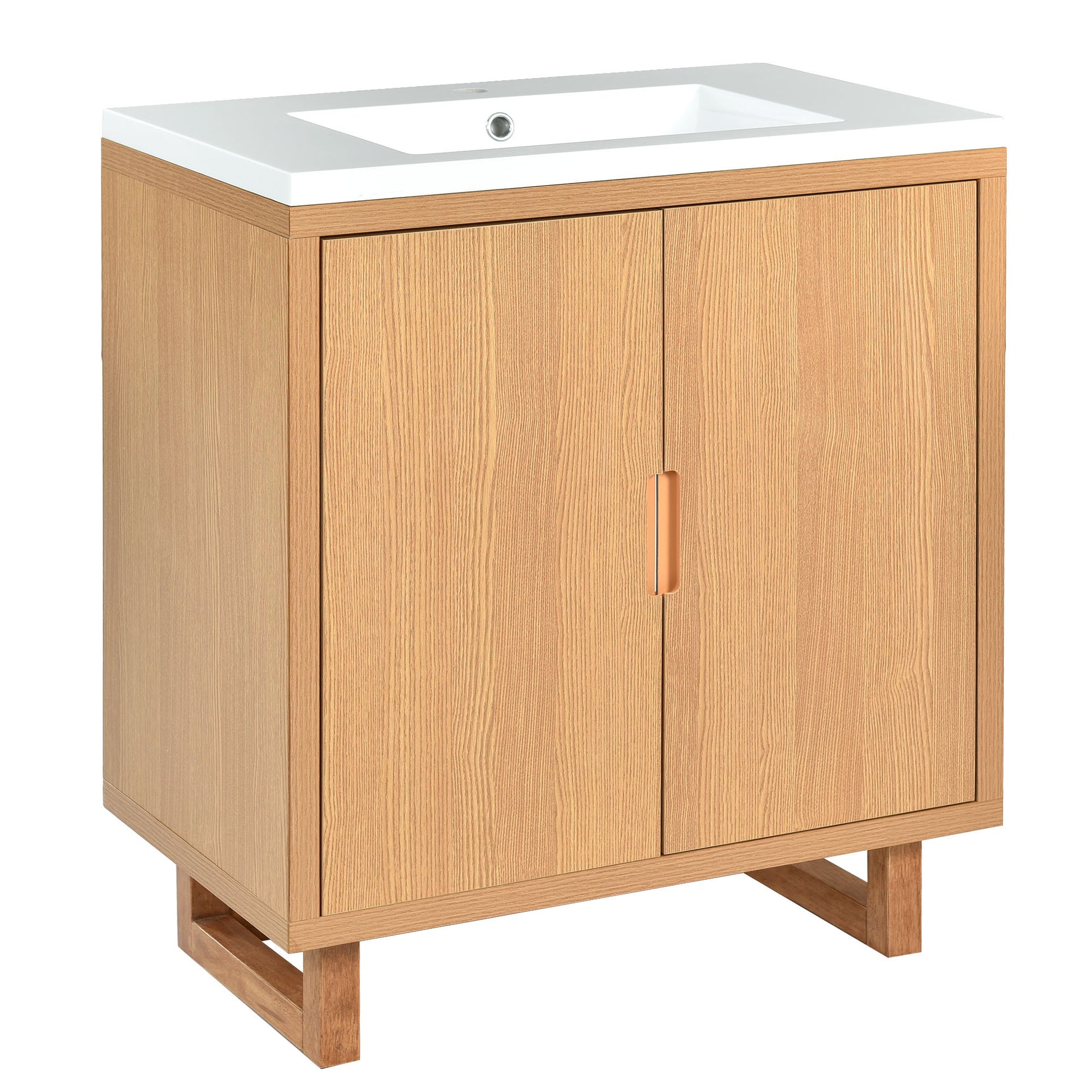 30" Bathroom vanity Set with Sink, Combo Cabinet burly wood-bathroom-solid wood+mdf