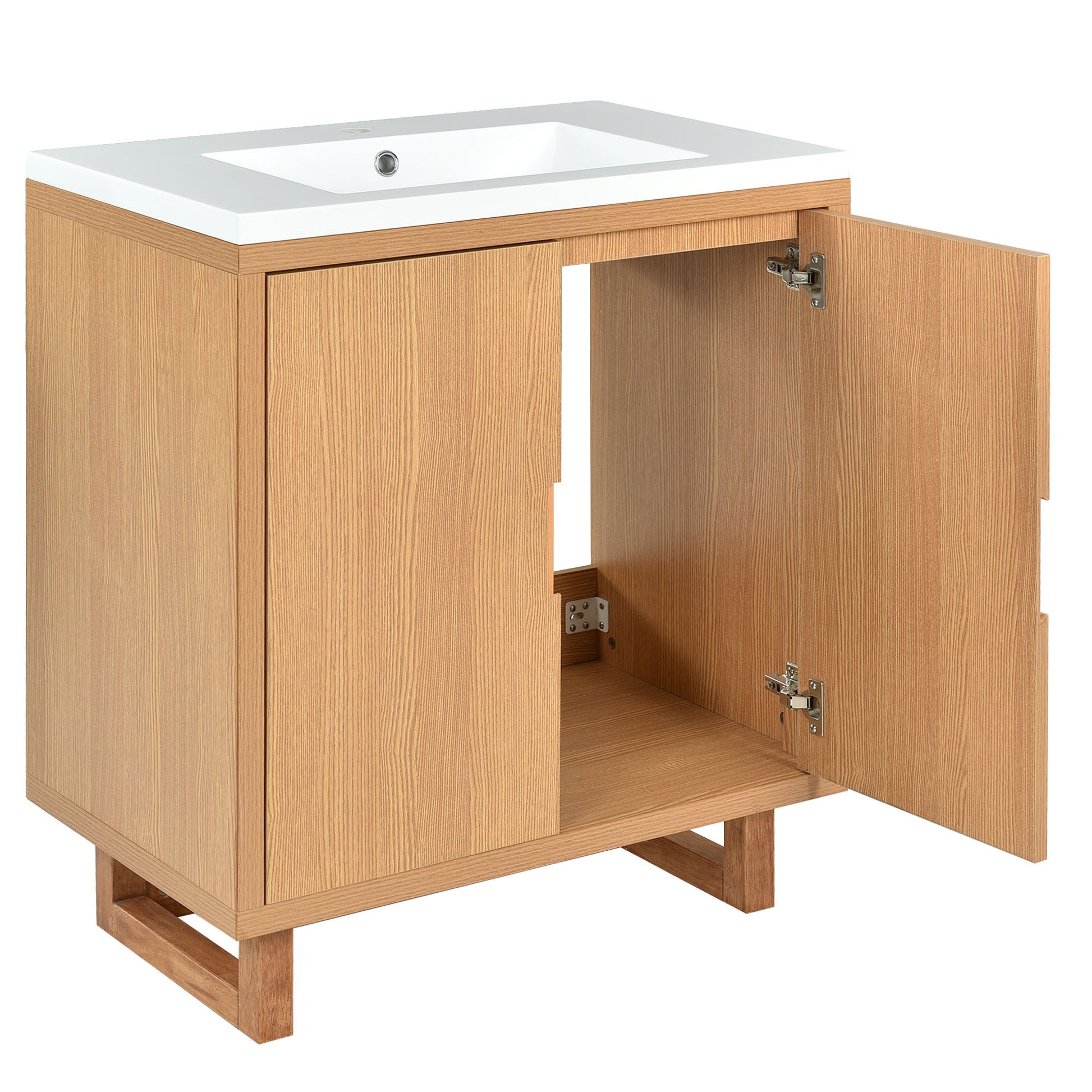 30" Bathroom vanity Set with Sink, Combo Cabinet burly wood-bathroom-solid wood+mdf