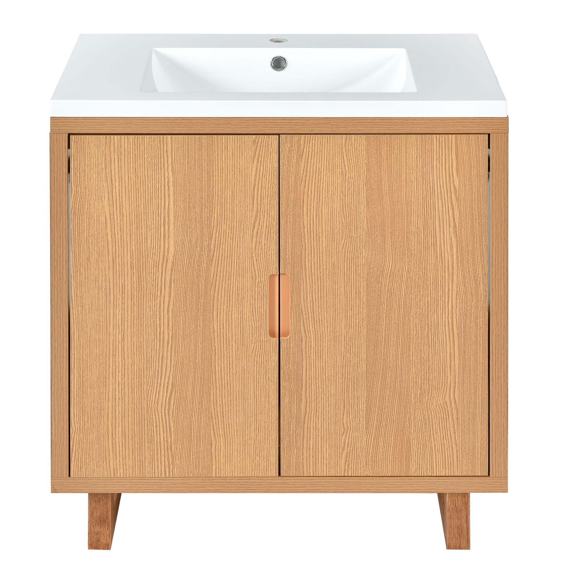 30" Bathroom vanity Set with Sink, Combo Cabinet burly wood-bathroom-solid wood+mdf