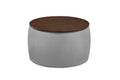 Video Round Ottoman Set with Storage, 2 in 1 gray-velvet