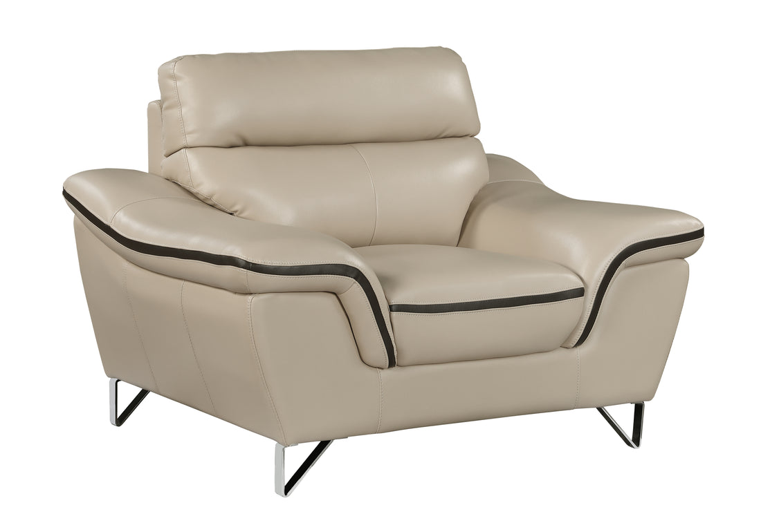 Genuine Leather Chair beige-foam-leather