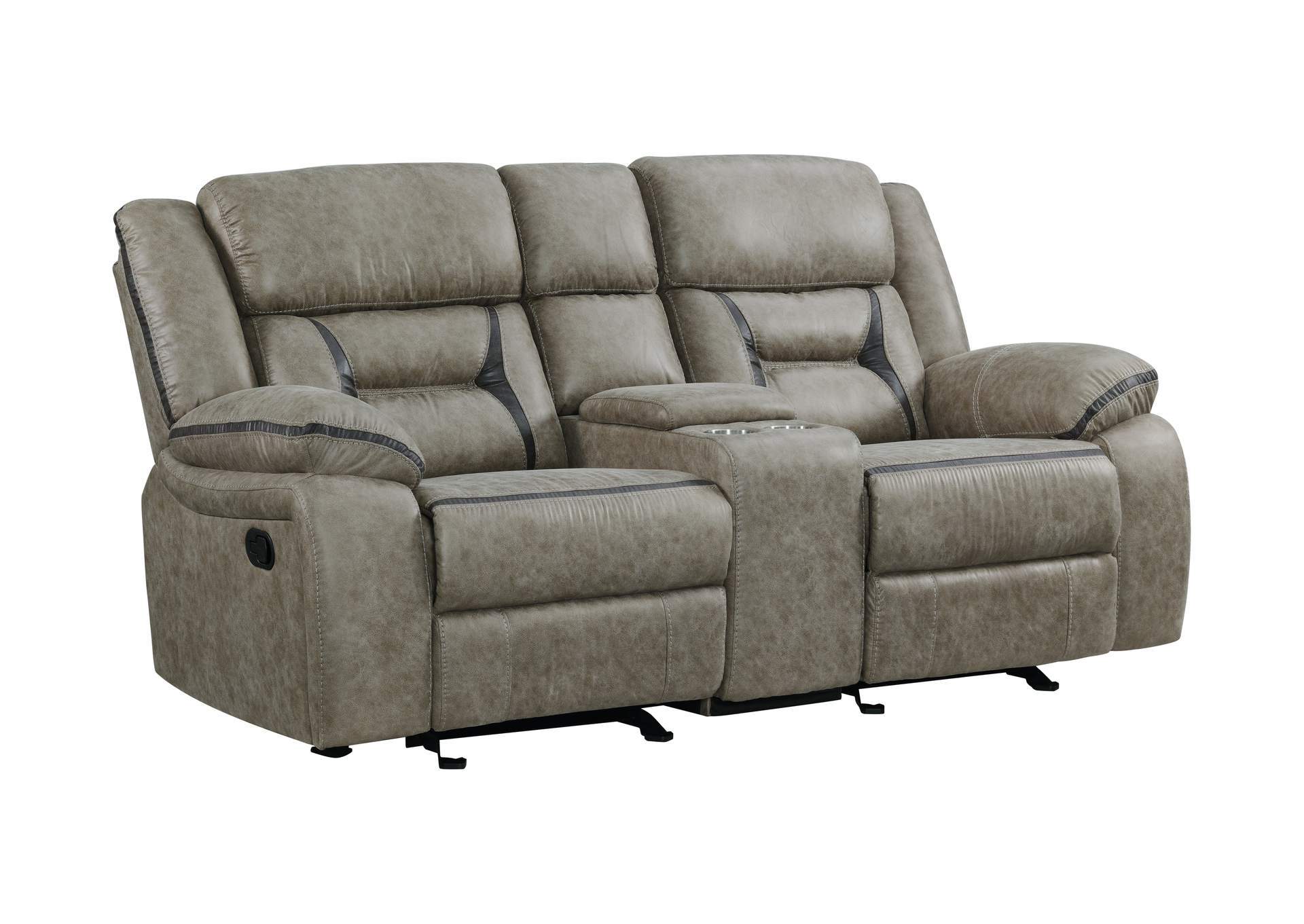 Denali Faux Leather Upholstered 2 Pc Sofa Set Made gray-faux