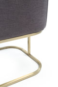 Yukon Modern Grey Fabric & Antique Brass Dining