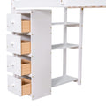 Twin size Loft Bed with Storage Drawers ,Desk and white-solid wood