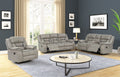 Denali Faux Leather Upholstered 3 Pc Sofa Set Made gray-faux leather-metal-primary living