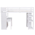 Twin size Loft Bed with Storage Drawers ,Desk and white-solid wood