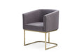 Yukon Modern Grey Fabric & Antique Brass Dining