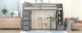 Twin size Loft Bed with Storage Drawers ,Desk and gray-solid wood