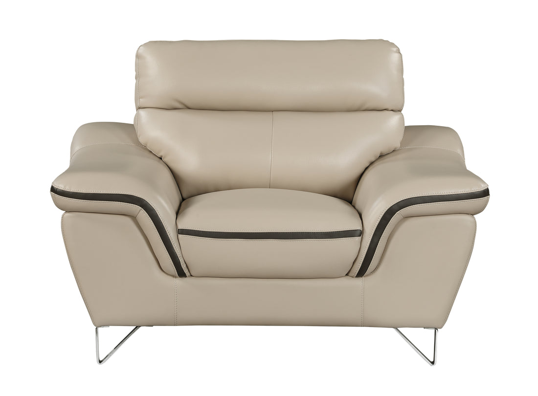 Genuine Leather Chair beige-foam-leather