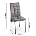 Grey Velvet High Back Nordic Dining Chair Modern grey-velvet