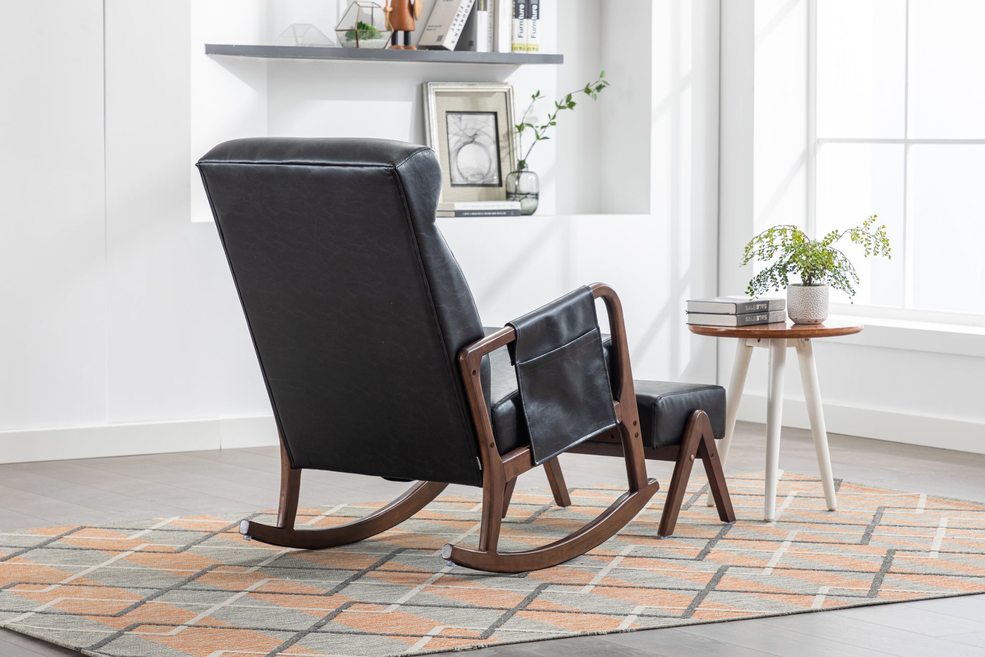 Coolmore Rocking Chair With Ottoman, Mid Century