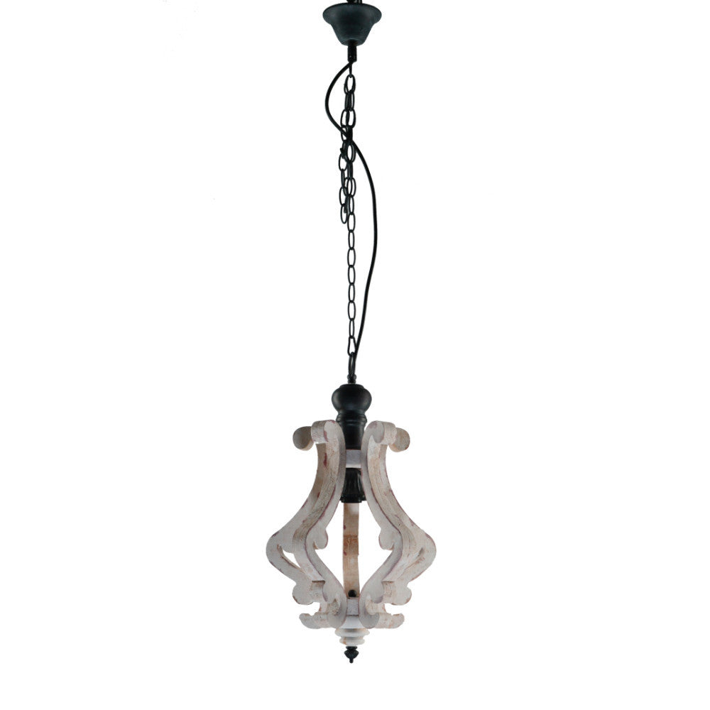 Perth Wooden Chandelier With Metal Chain And One