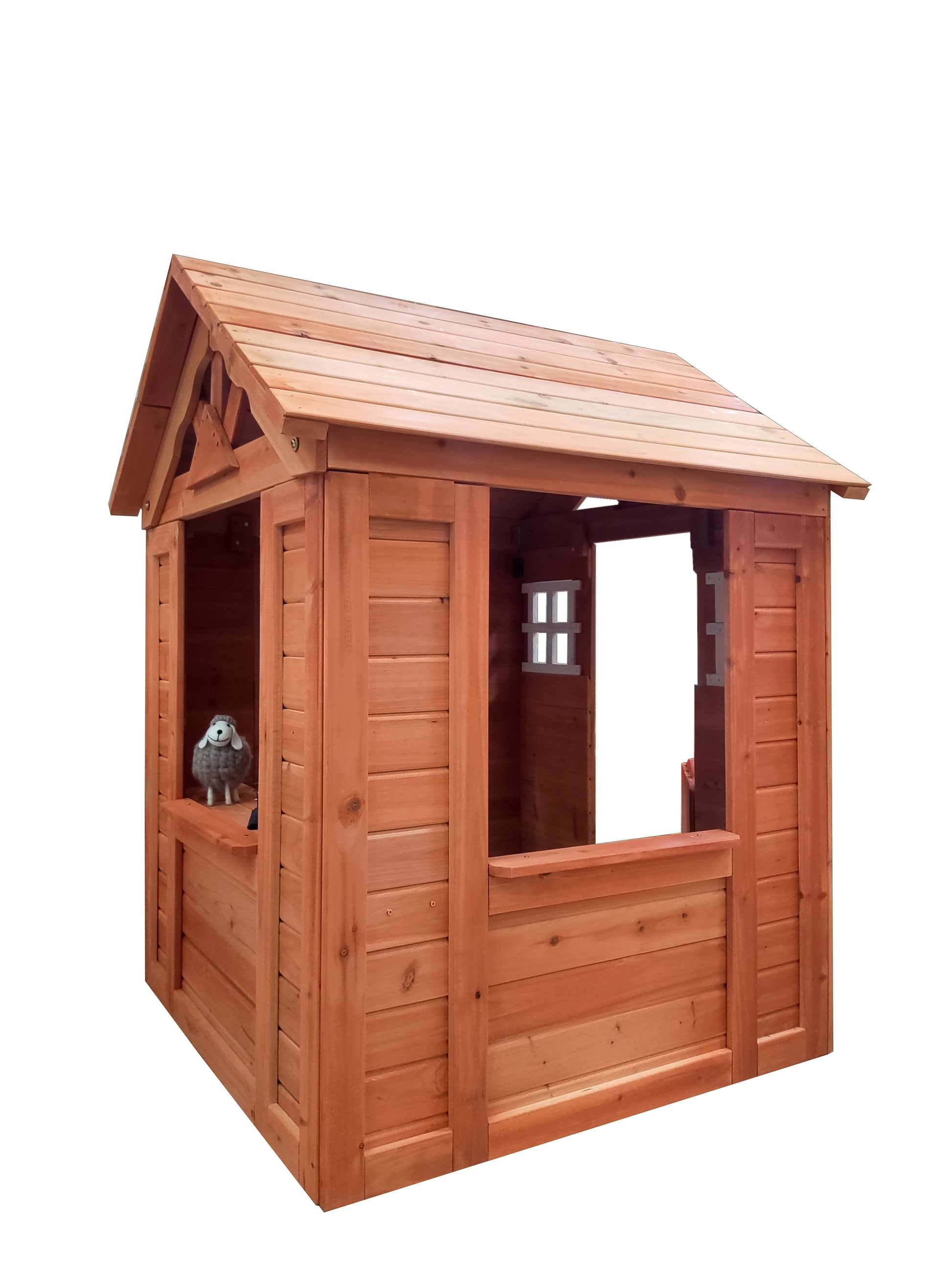 All Wooden Kids Playhouse With 2 Windows And