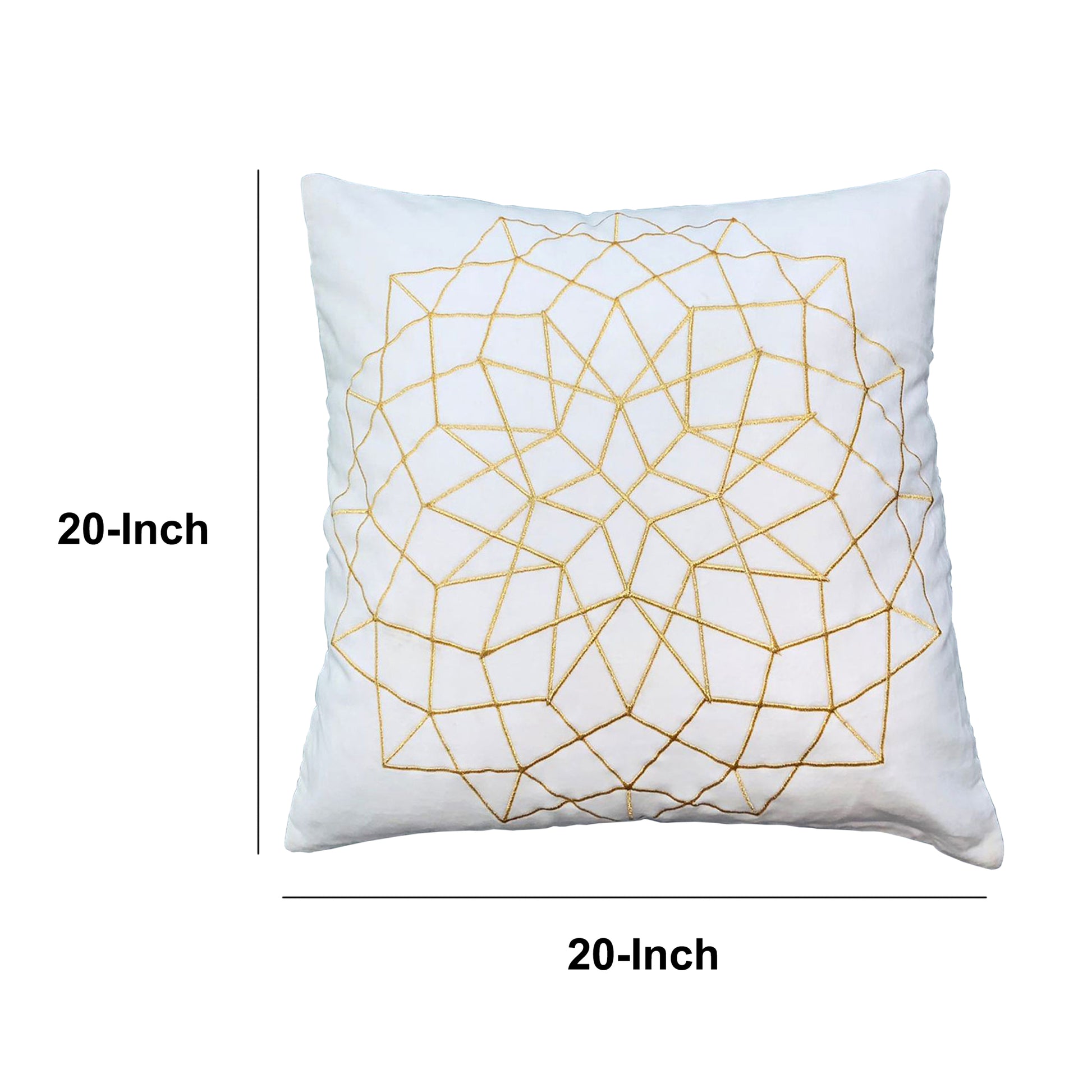 Hugo 20 x 20 Square Accent Throw Pillow, Embroidered white-cotton