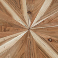 31 Inch Round Mango Wood Coffee Table, Sunburst brown-solid wood