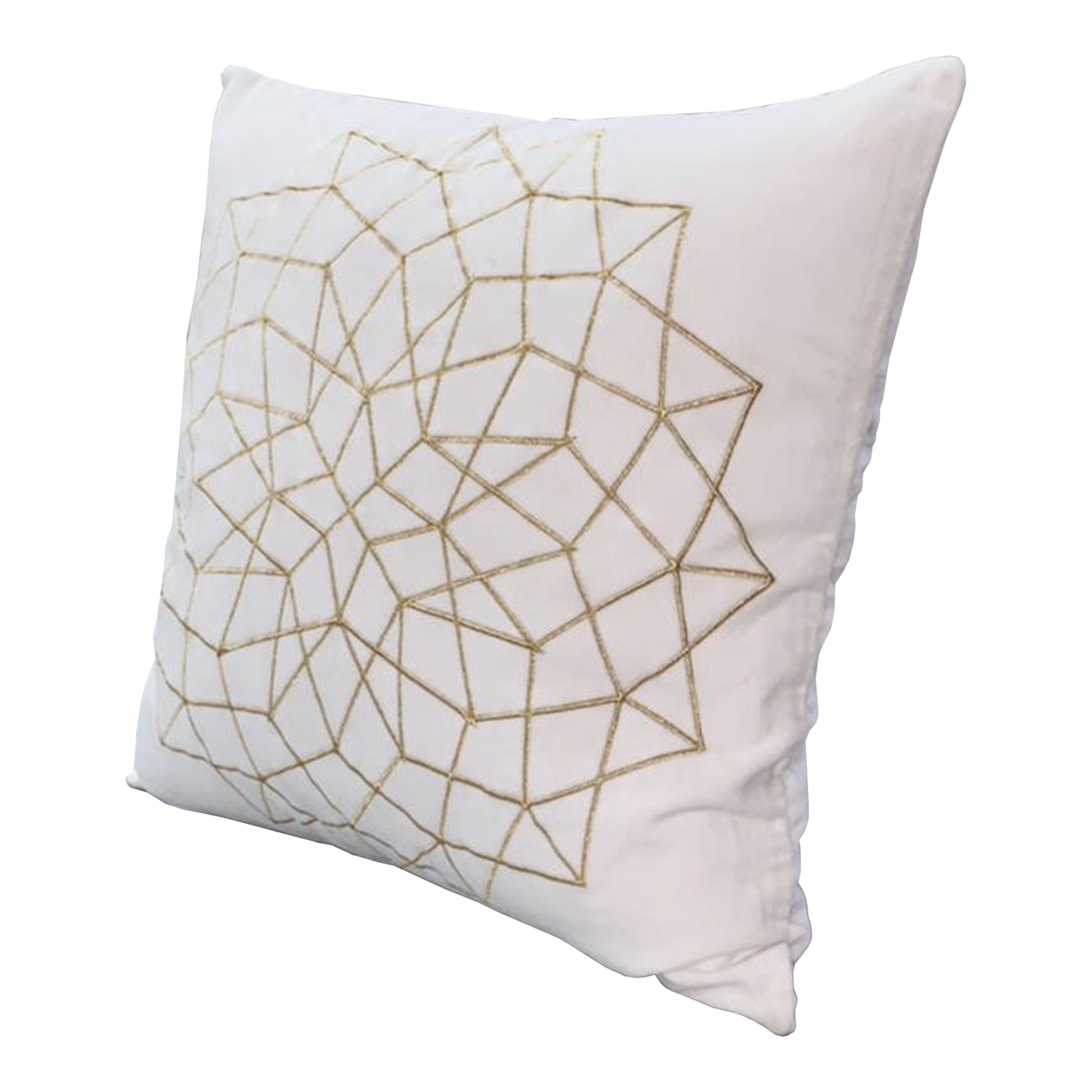 Hugo 20 x 20 Square Accent Throw Pillow, Embroidered white-cotton