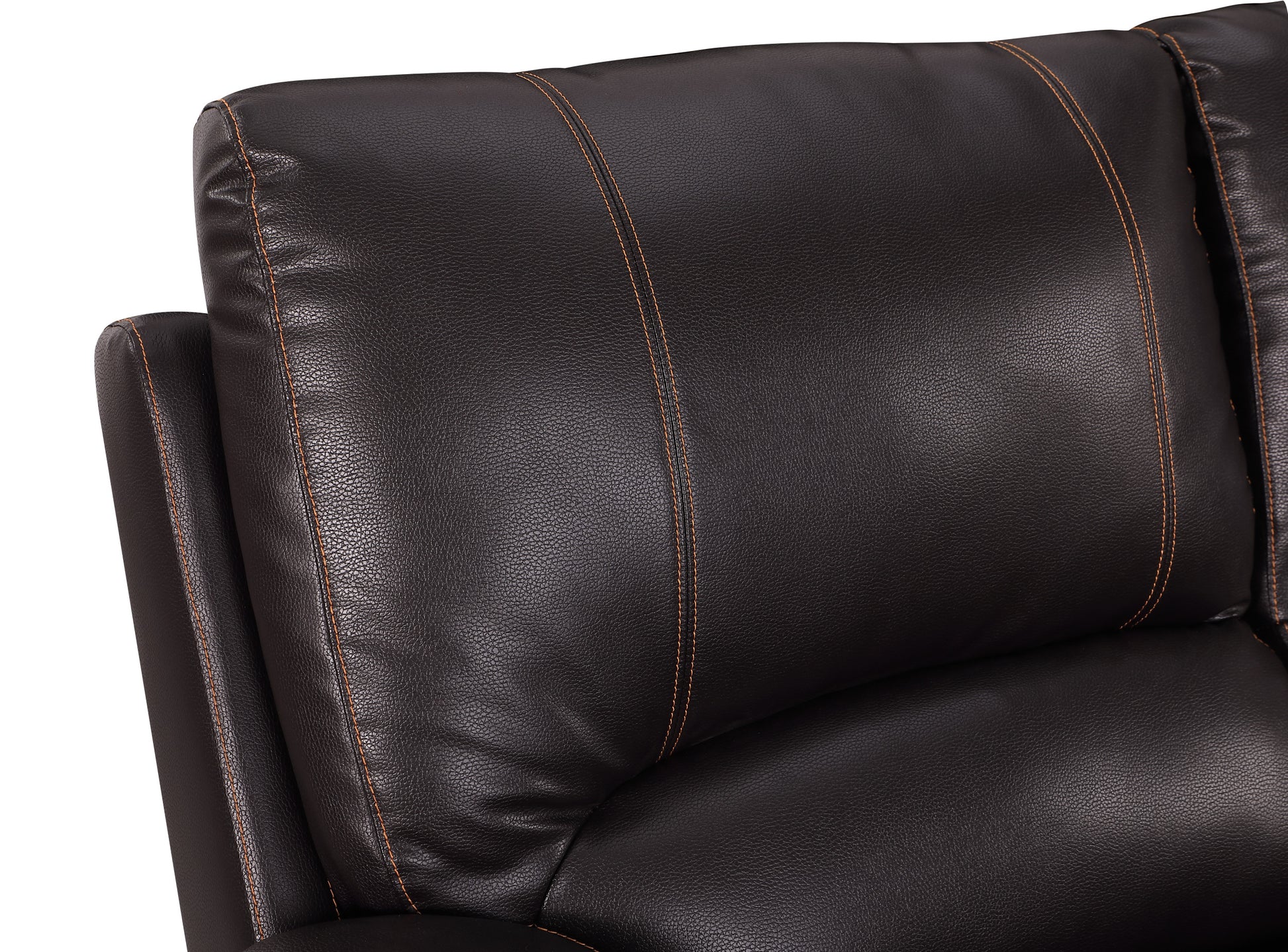 Leather Air Recliining Loveseat brown-foam-leather