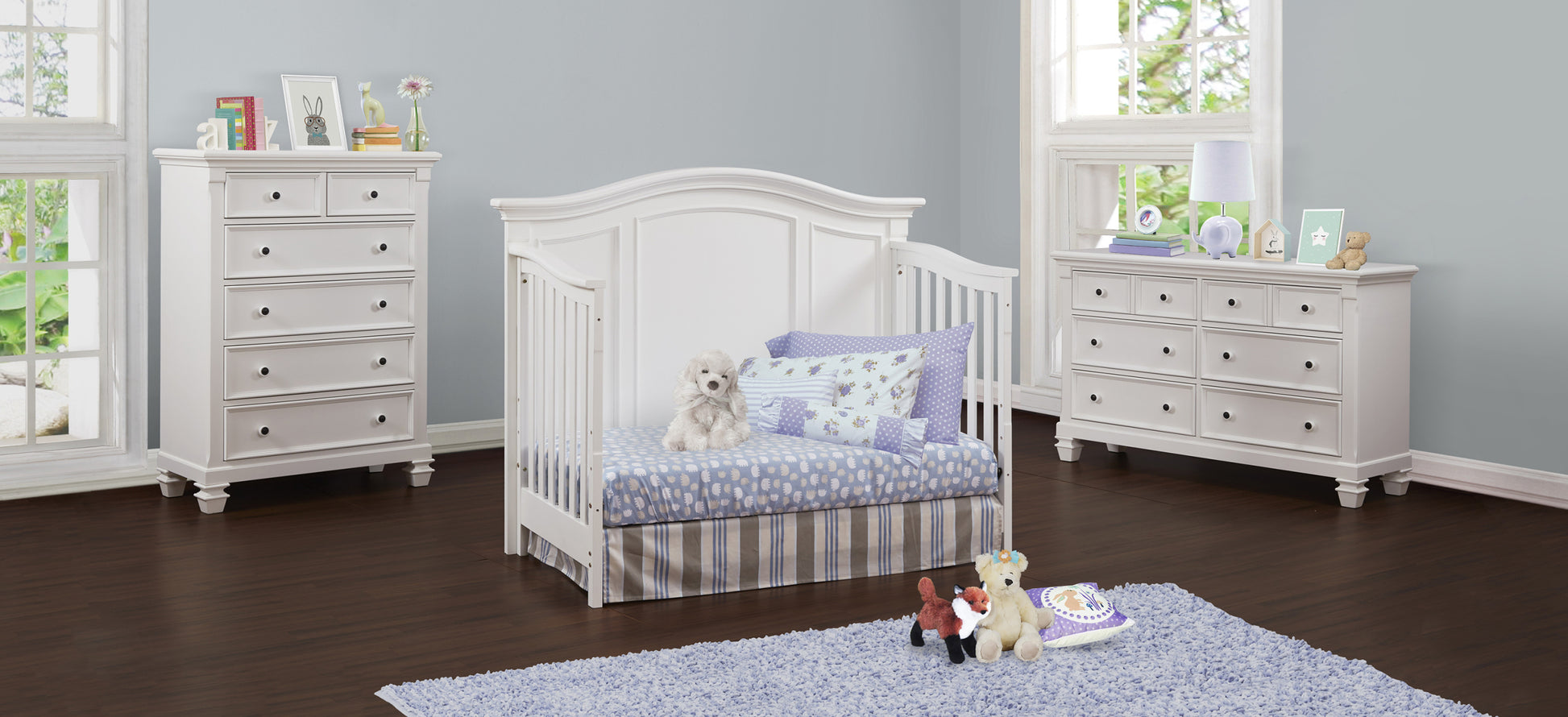 Glendale 4 in 1 Convertible Crib Pure White white-solid wood