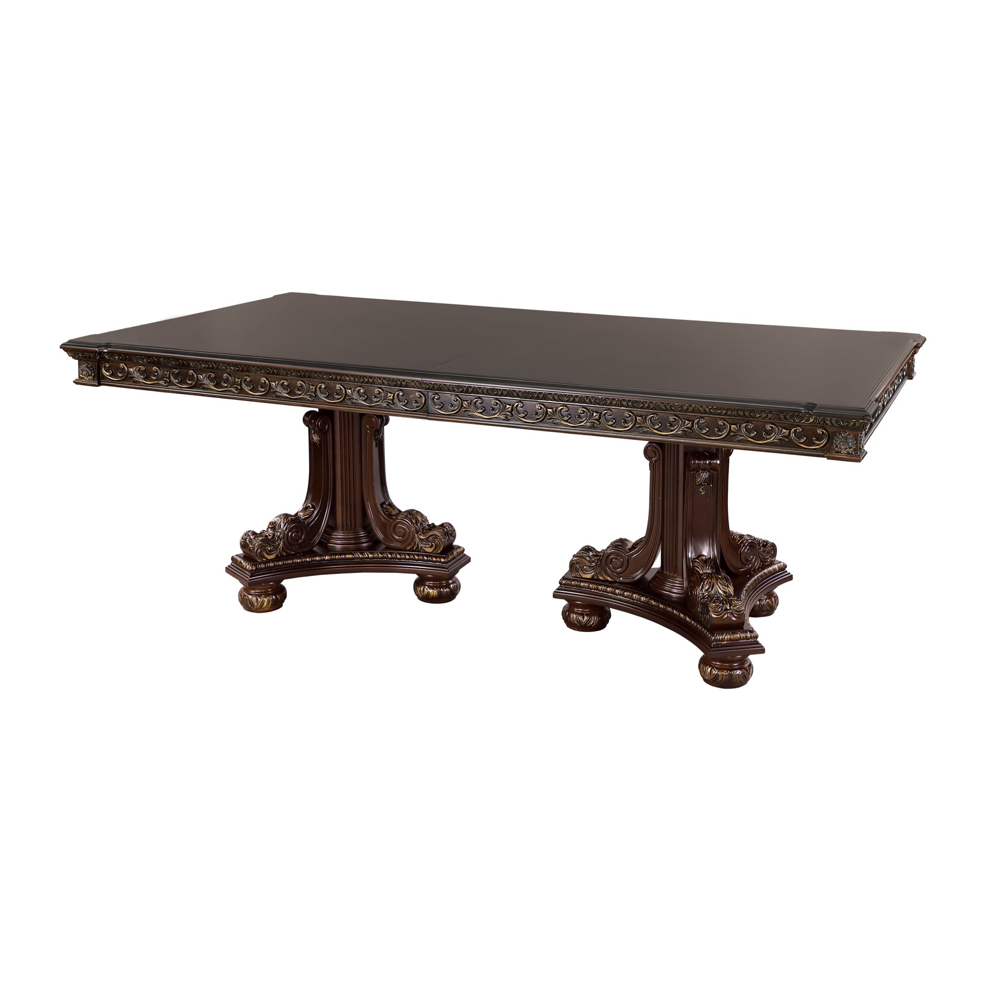 Formal Traditional Dining Table 1pc Dark Cherry Finish cherry-dining room-european-traditional-wood