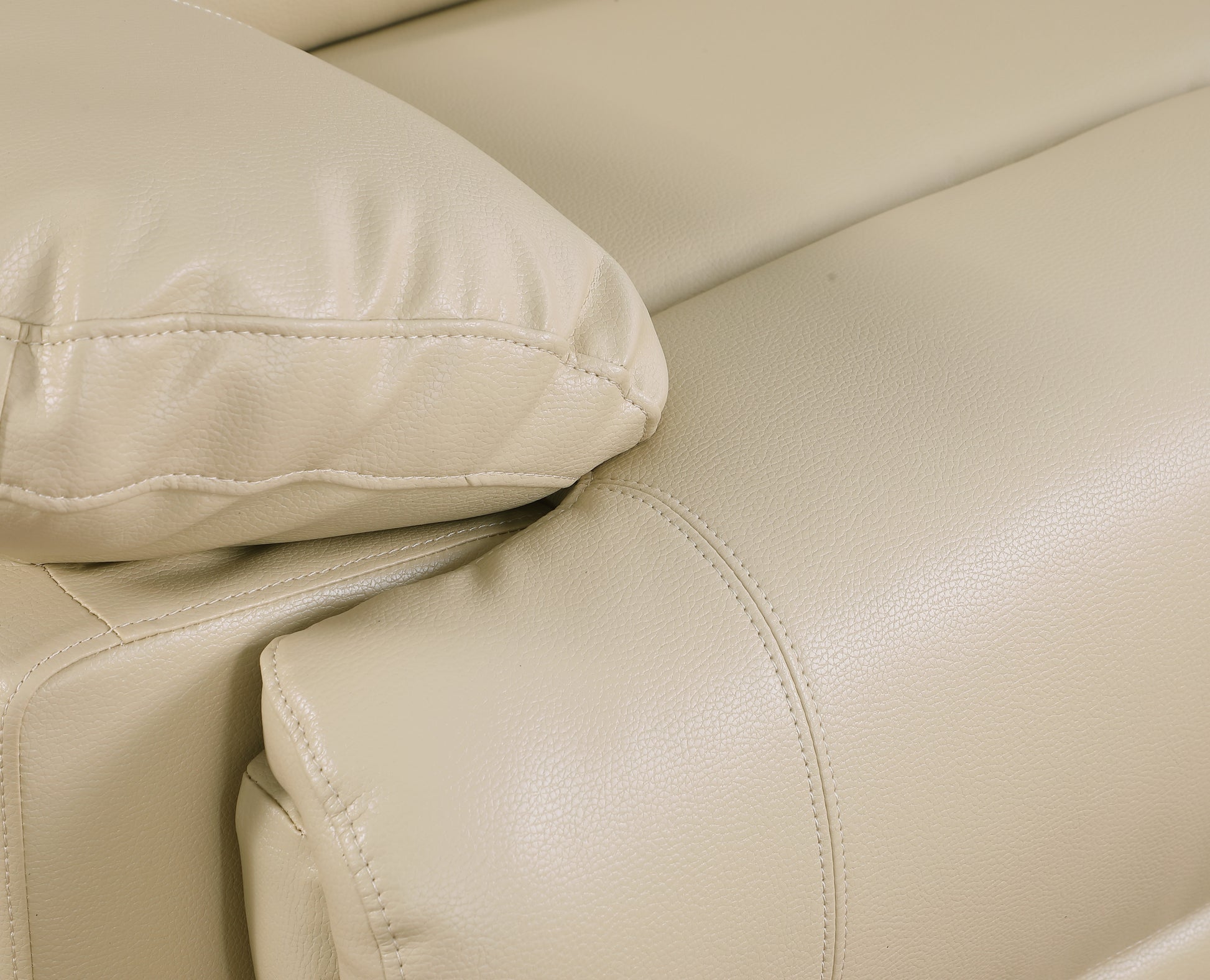 Leather Air Recliining Loveseat beige-foam-leather