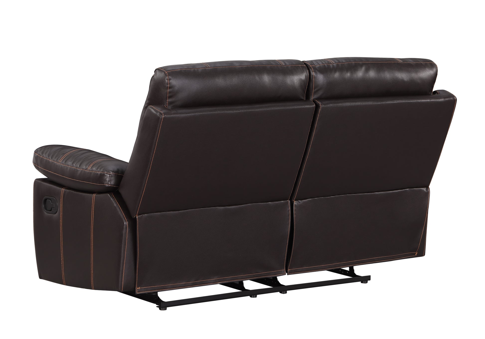 Leather Air Recliining Loveseat brown-foam-leather