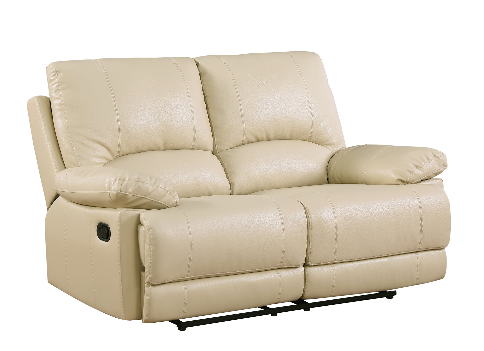 Leather Air Recliining Loveseat beige-foam-leather