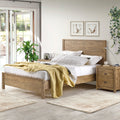 Albany 3 Piece Full Bed Set, Heavy Duty Solid Wood walnut-solid wood