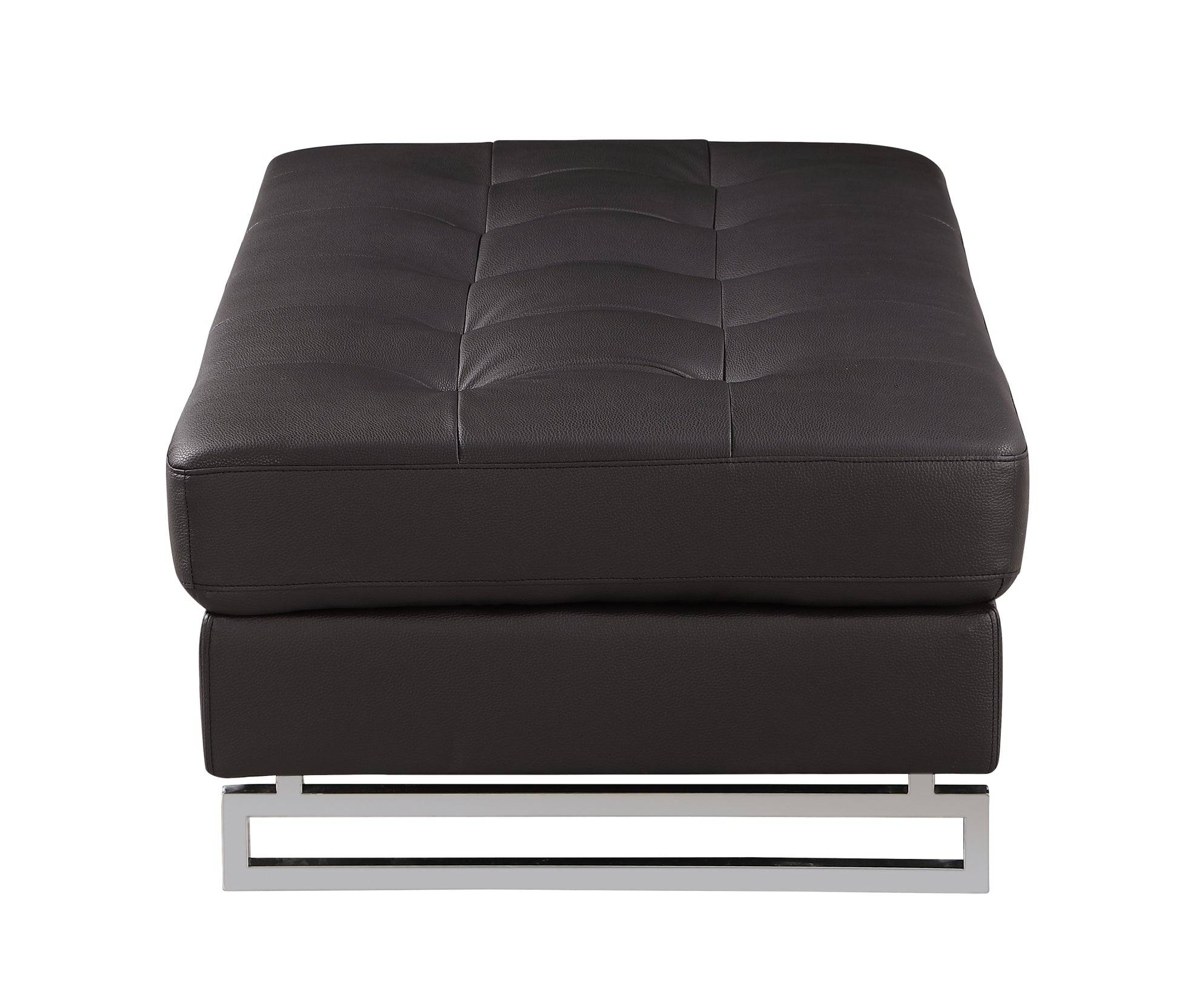 Genuine Leather Ottoman brown-foam-leather