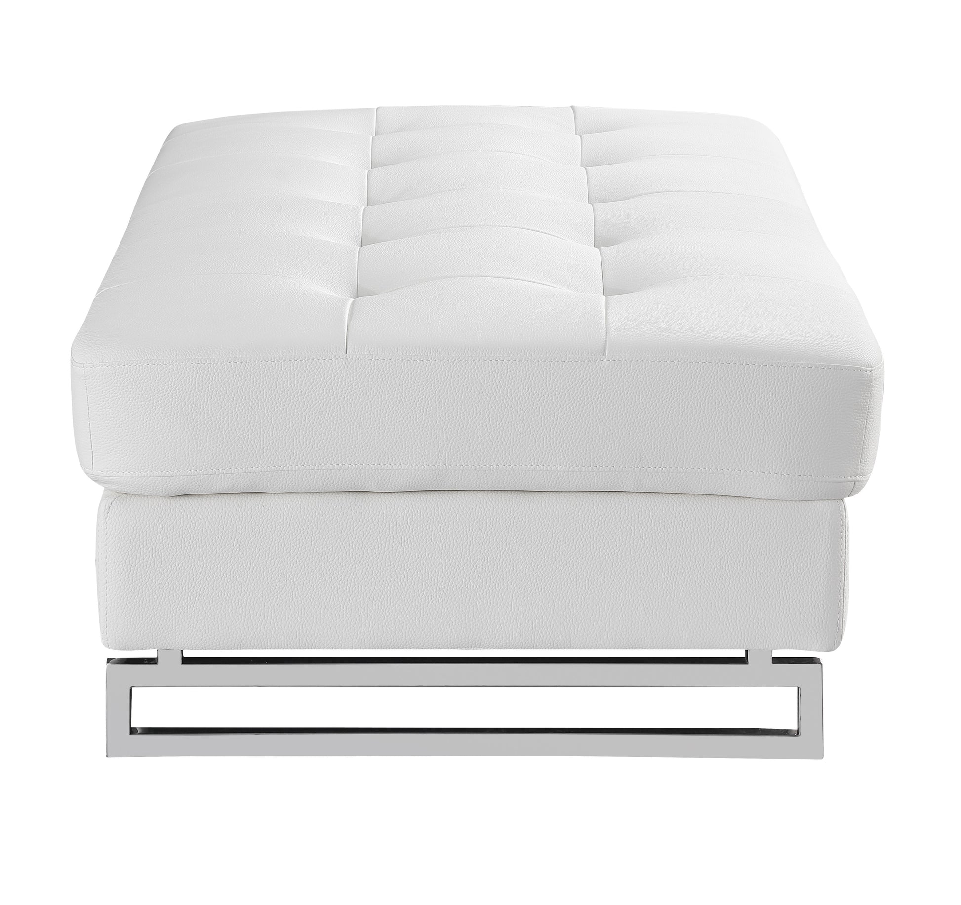 Genuine Leather Ottoman white-foam-leather