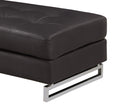 Genuine Leather Ottoman brown-foam-leather