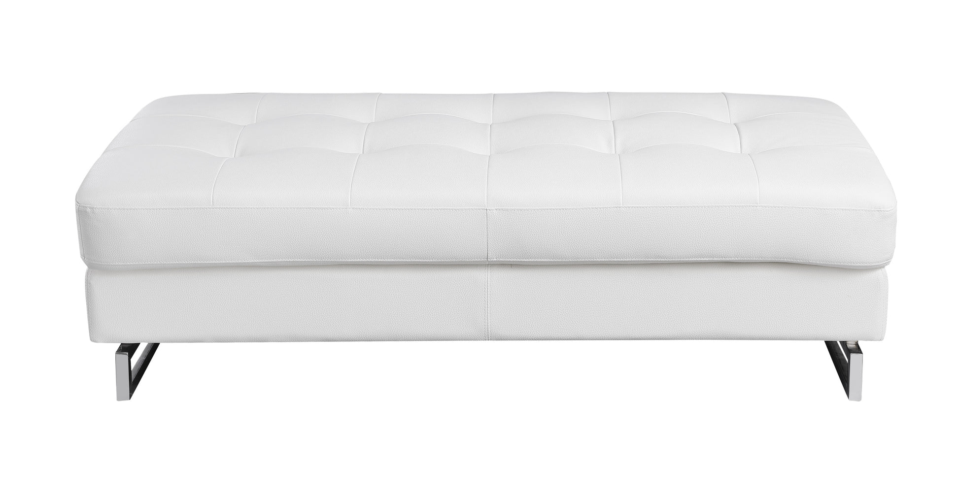 Genuine Leather Ottoman white-foam-leather