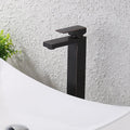 BATHROOM FAUCET Single Handle Bathroom Sink Faucet matte black-stainless steel