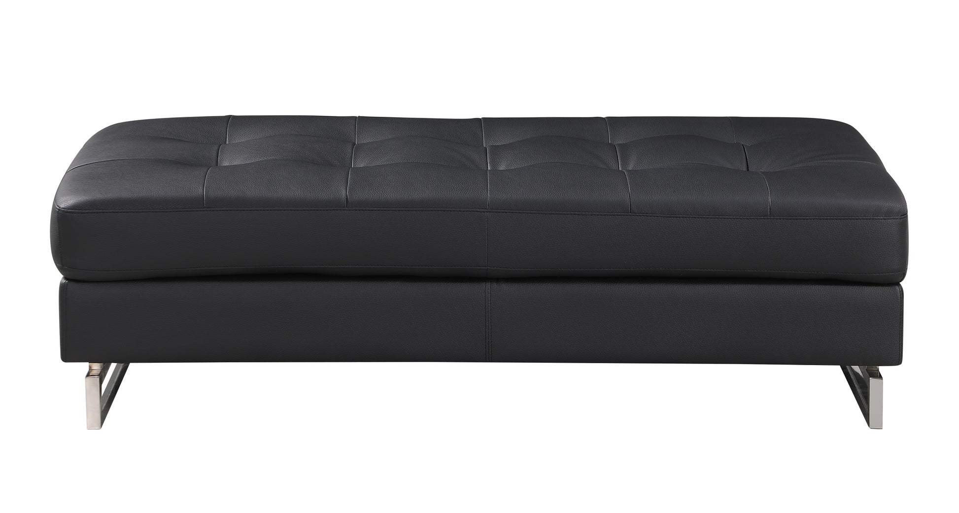 Genuine Leather Ottoman black-foam-leather