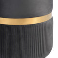 Techni Mobili Modern Velvet Round Ottoman with grey+gold-grey-fabric