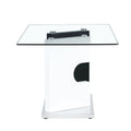 Large Modern Minimalist Rectangular Glass Dining Table transparent-glass